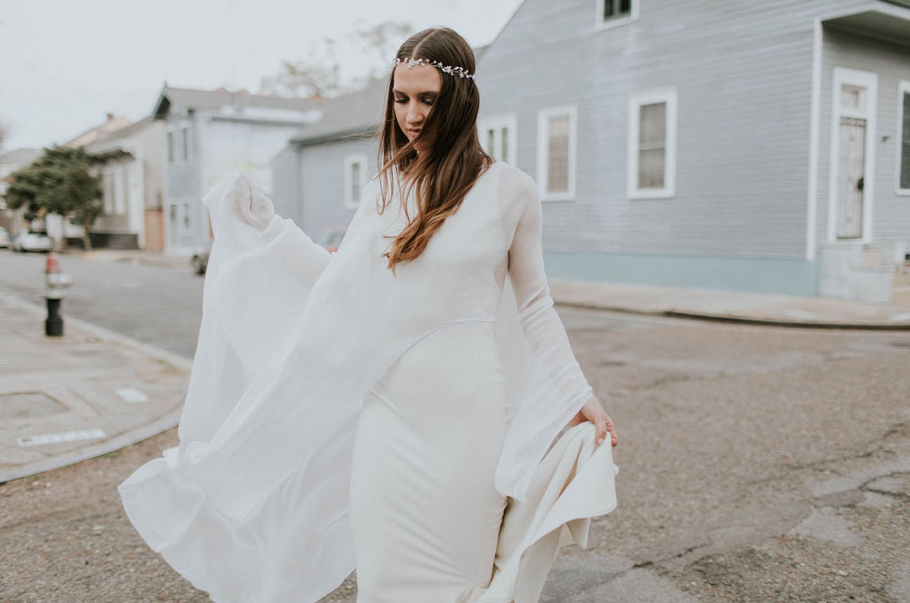cape wedding dress