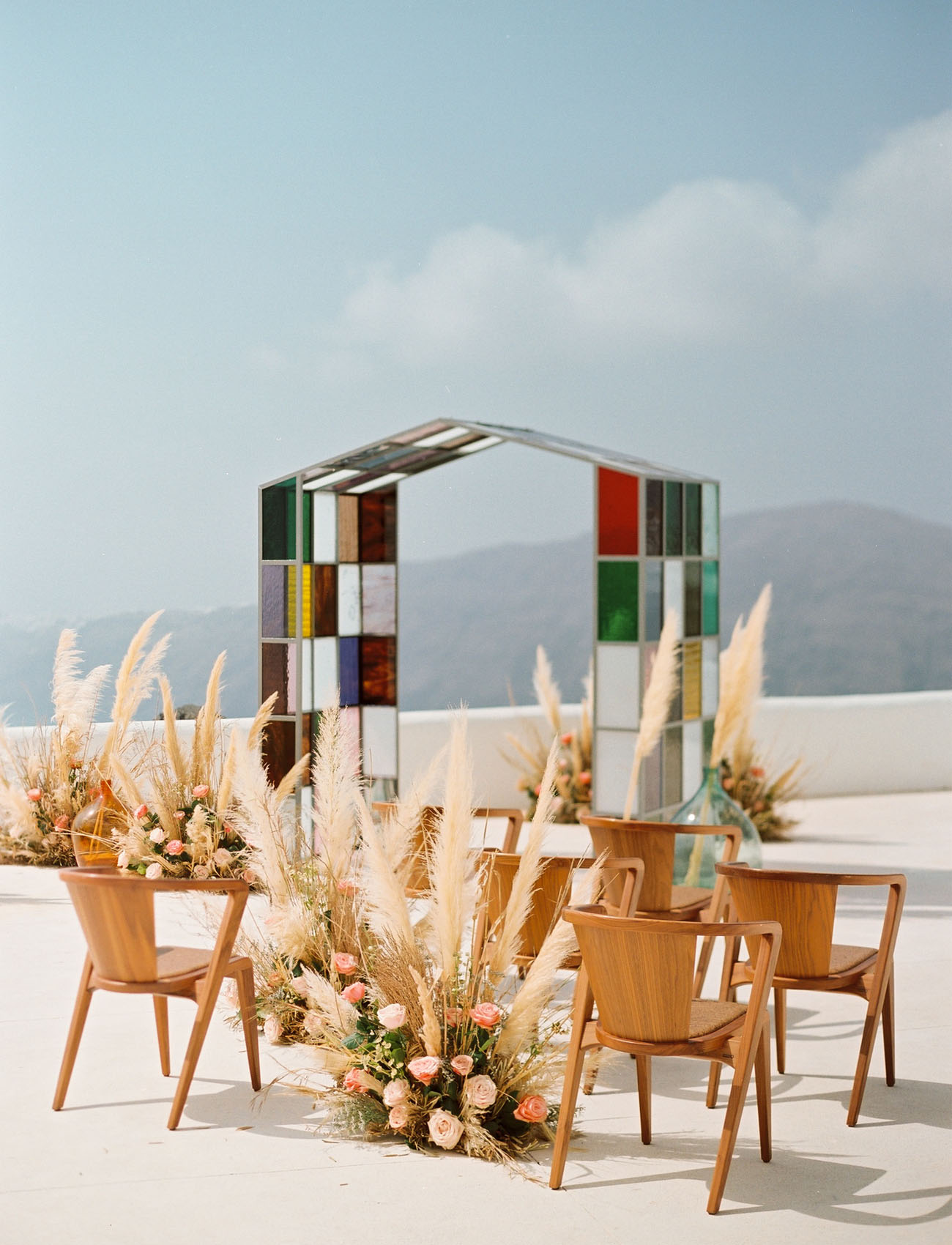 Santorini Stained Glass Wedding Inspiration