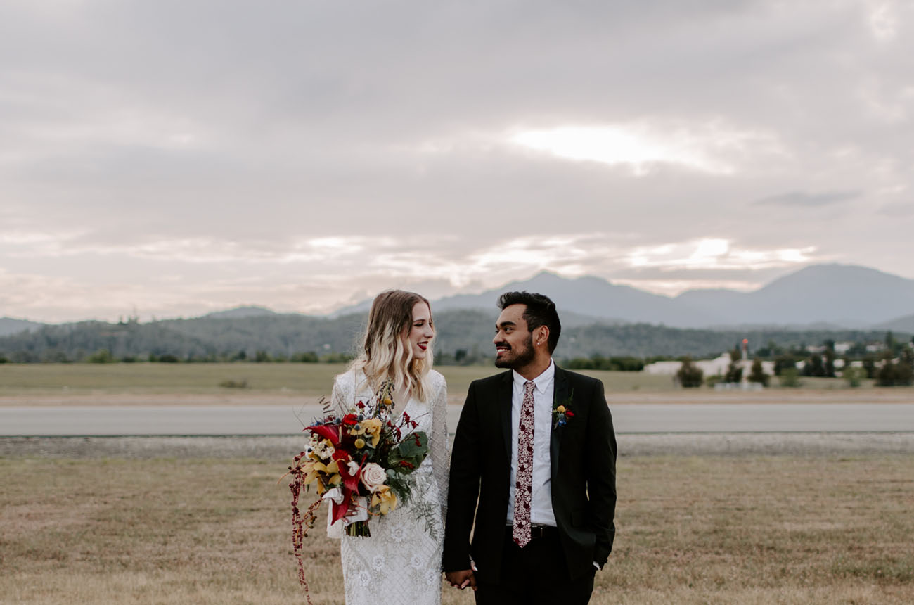 Colorful Airport Wedding