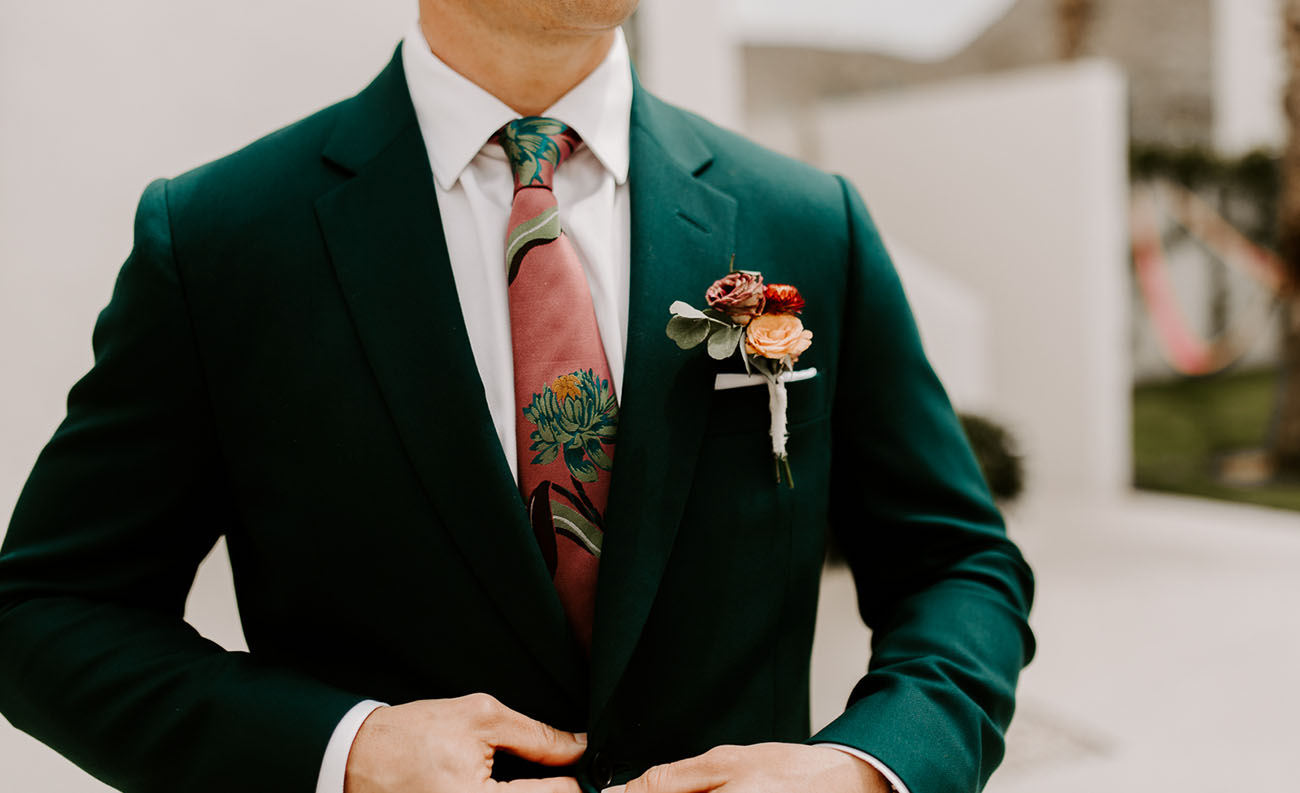 green grooms suit