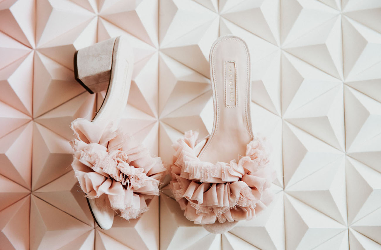 pink ruffle shoes