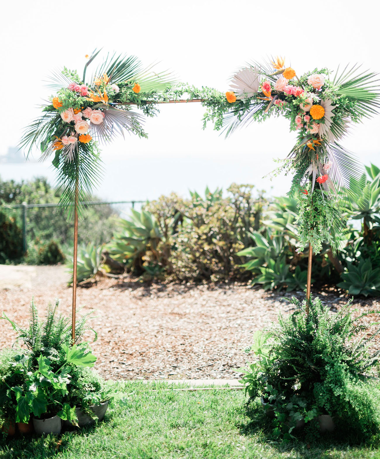 tropical ceremony arch