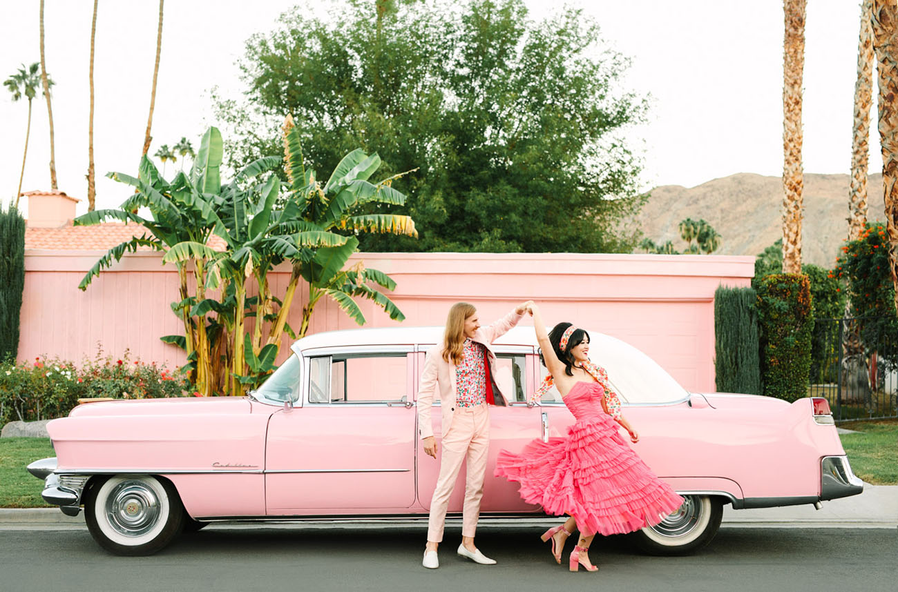 Pink Cadillac Palm Springs Elopement