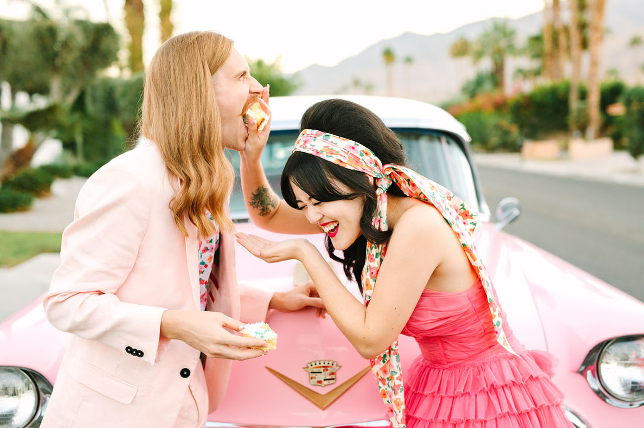 Pink Cadillac Palm Springs Elopement