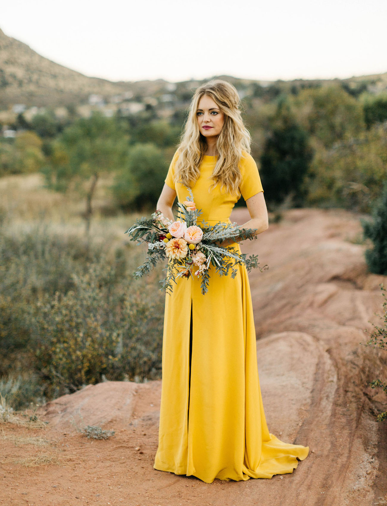 yellow bridal gown