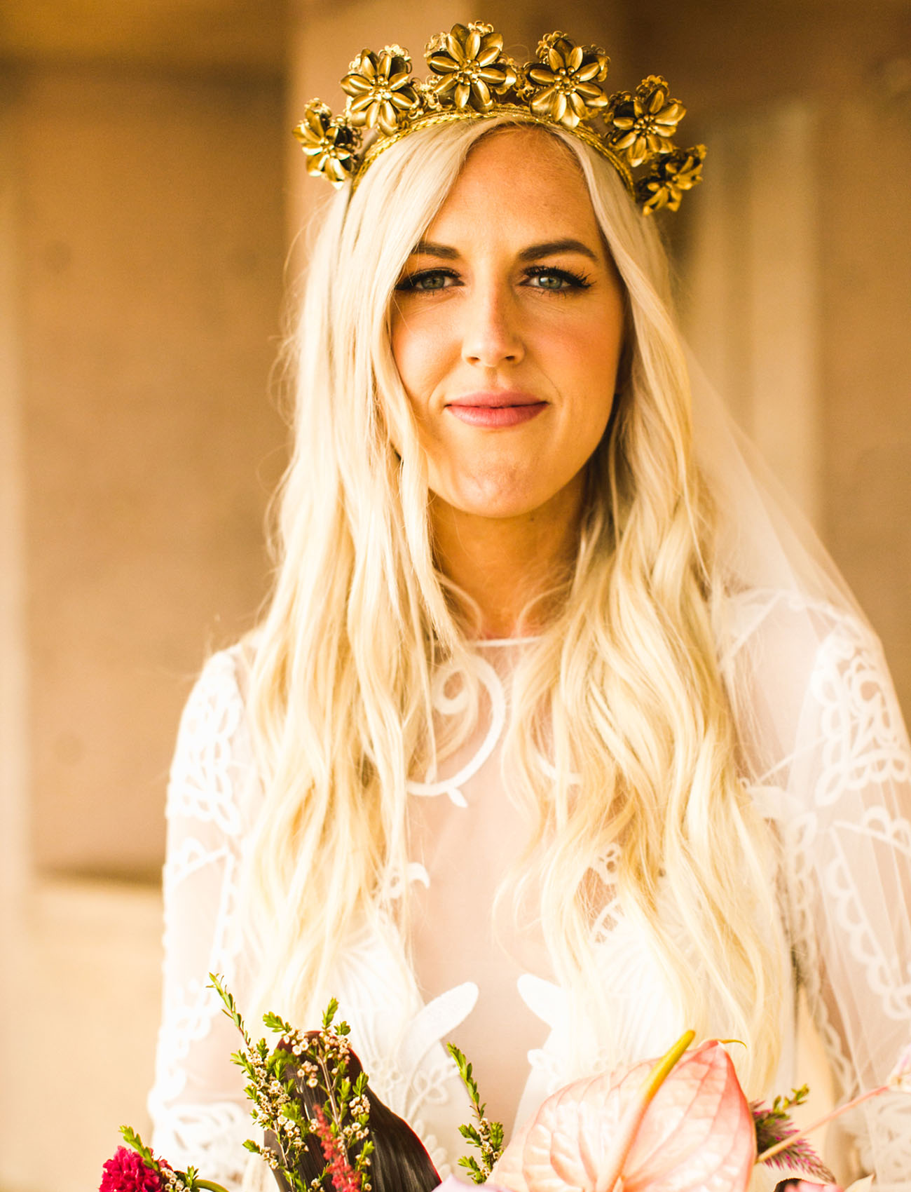 gold bridal crown
