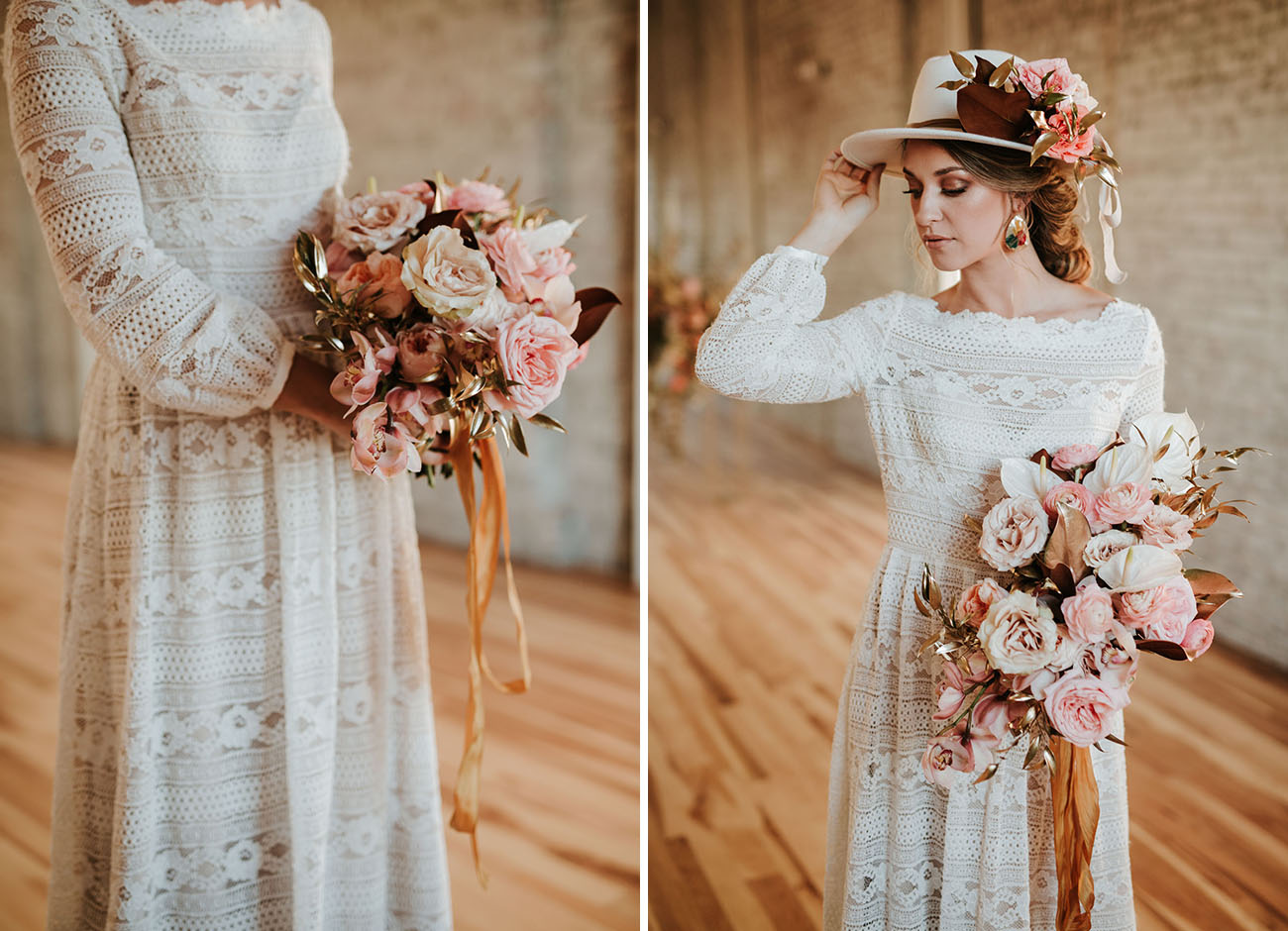 floral bridal hat