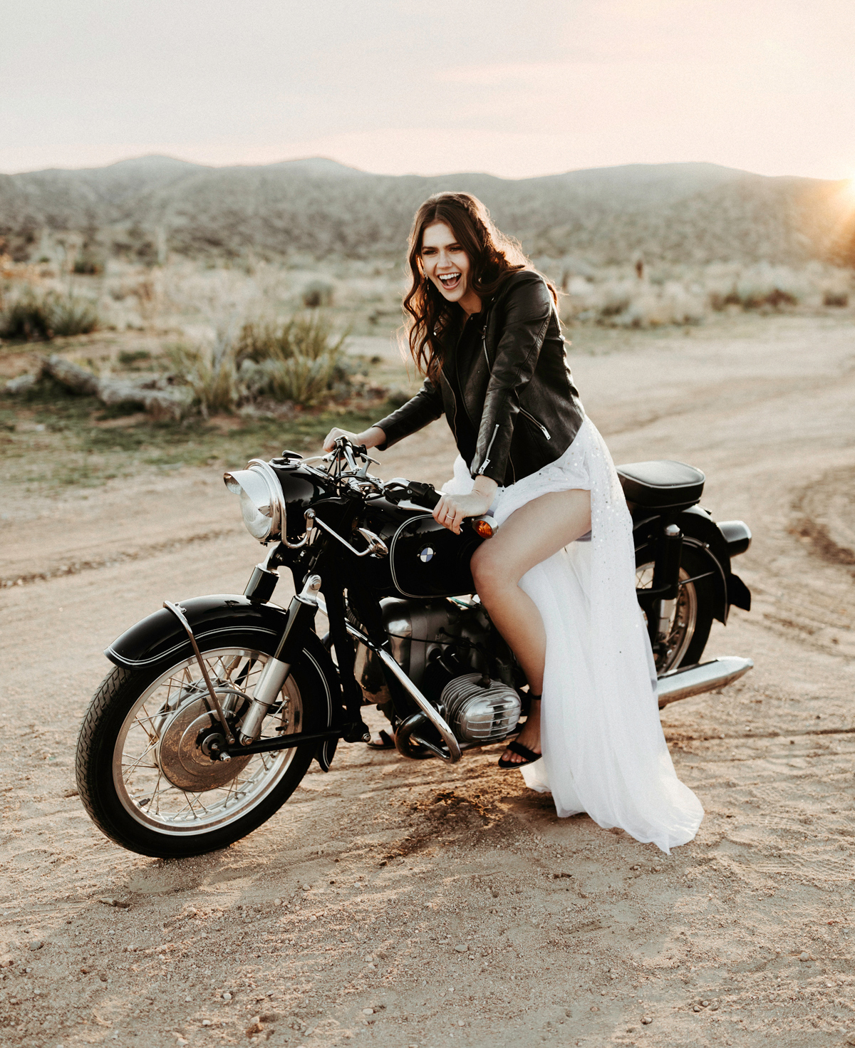 bride on motorcycle
