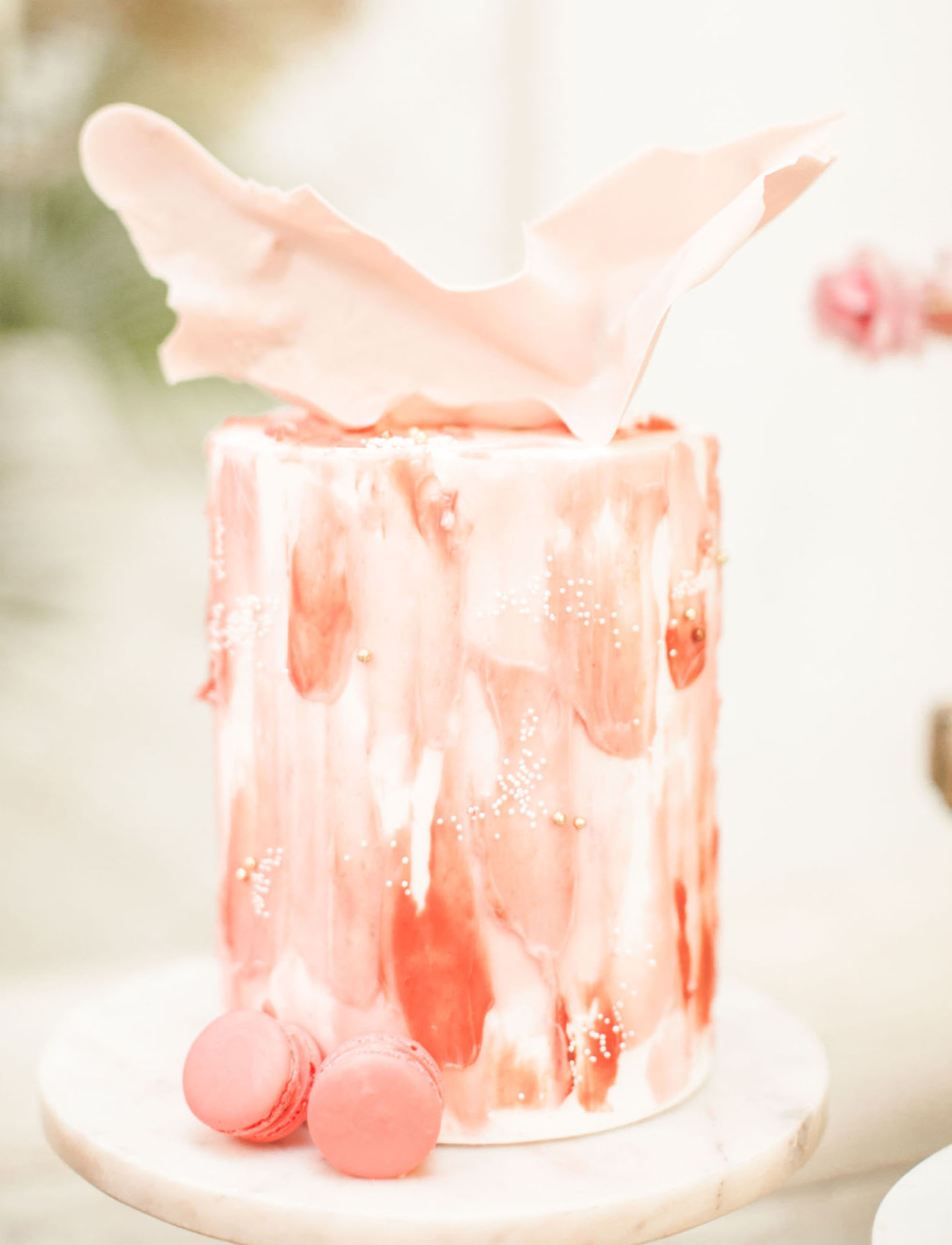 pink watercolor cake