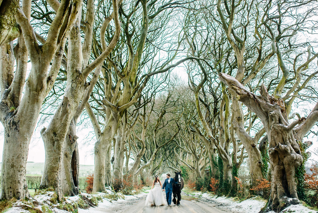 Winter Ireland Castle Elopement