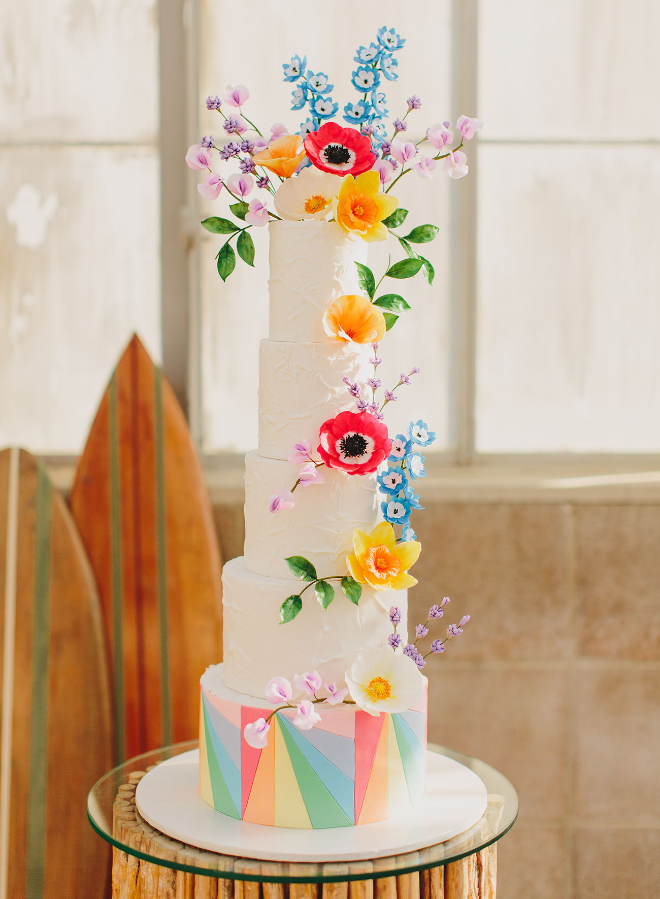 rainbow wedding cake