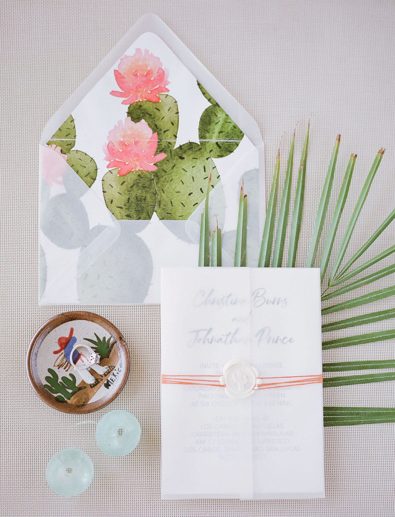 cactus wedding invitation