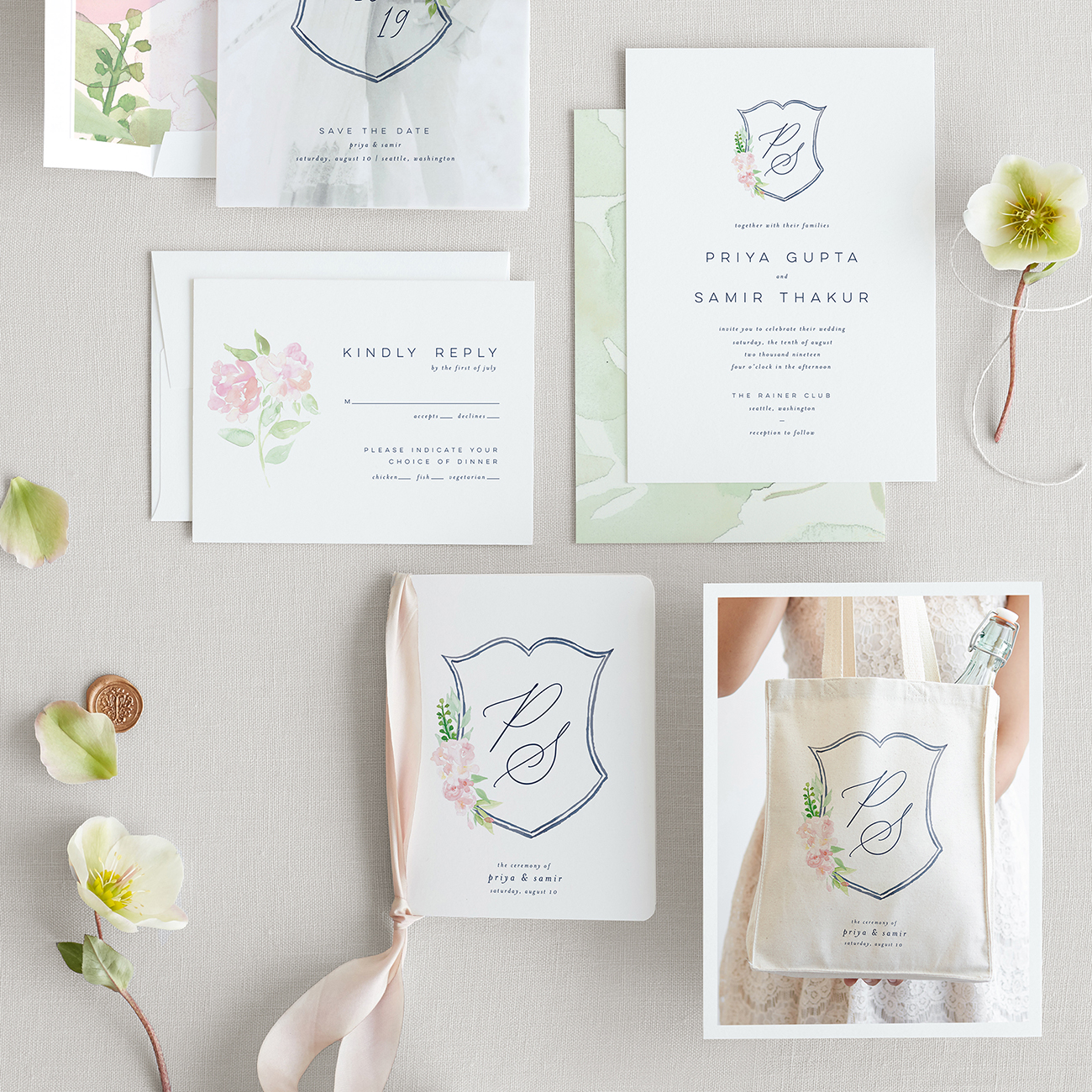 Minted Paper Goods Wedding Invitation Suite