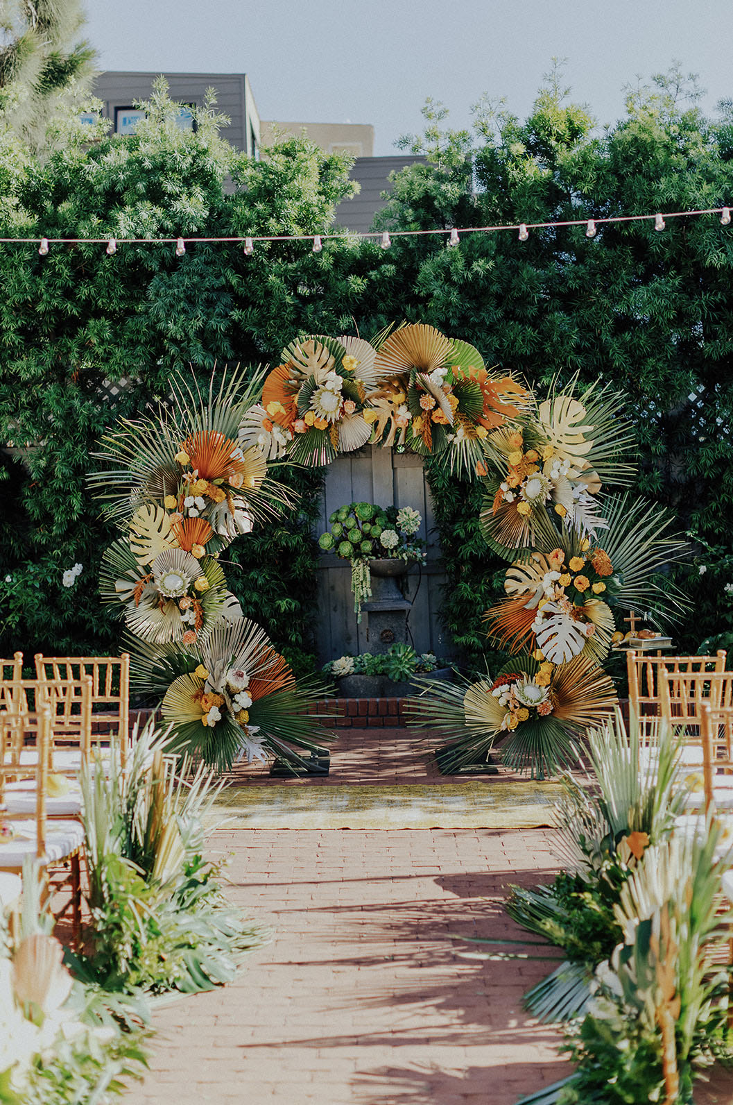 tropical floral arch
