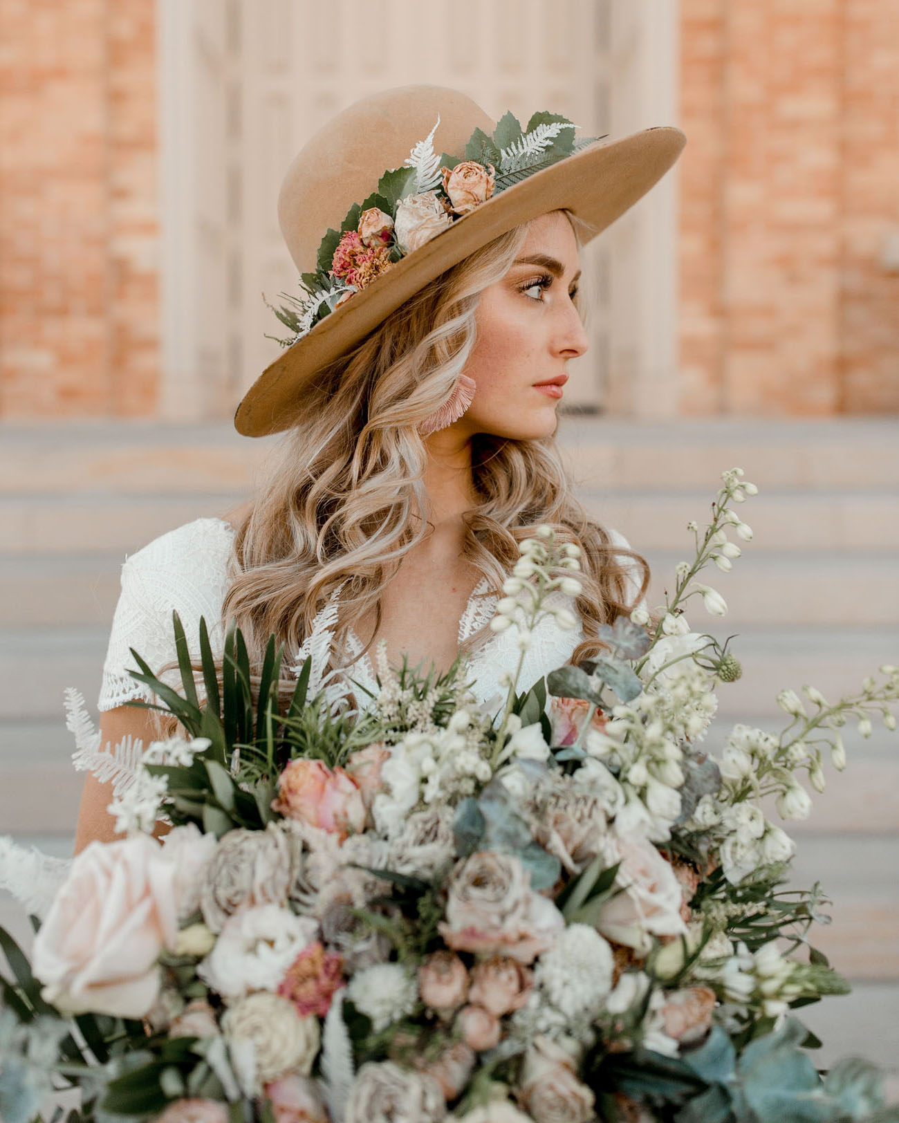 floral bridal hat