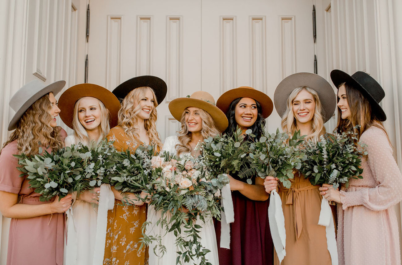 Bridal Party in Hats