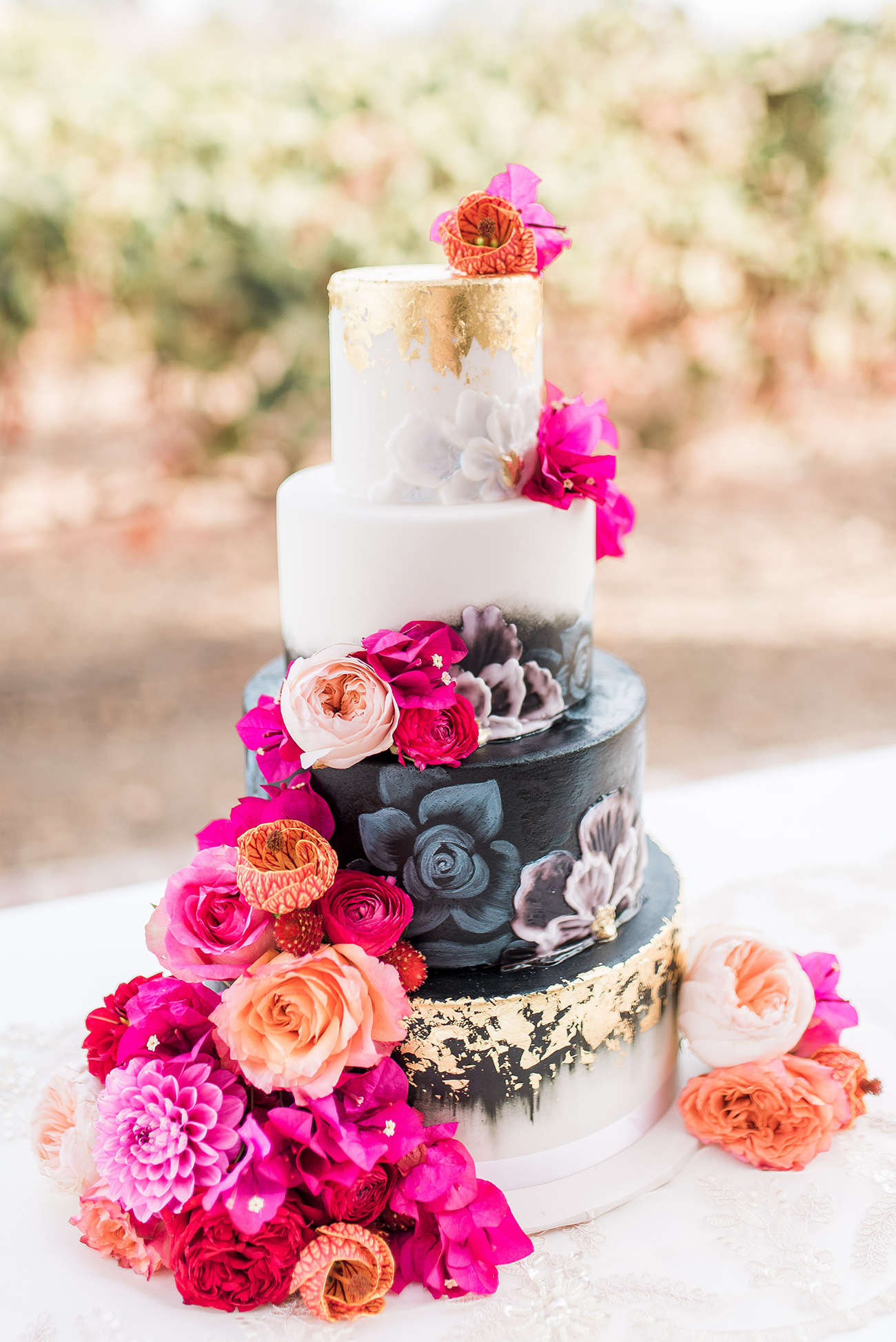 Bougainvillea Wedding Cake