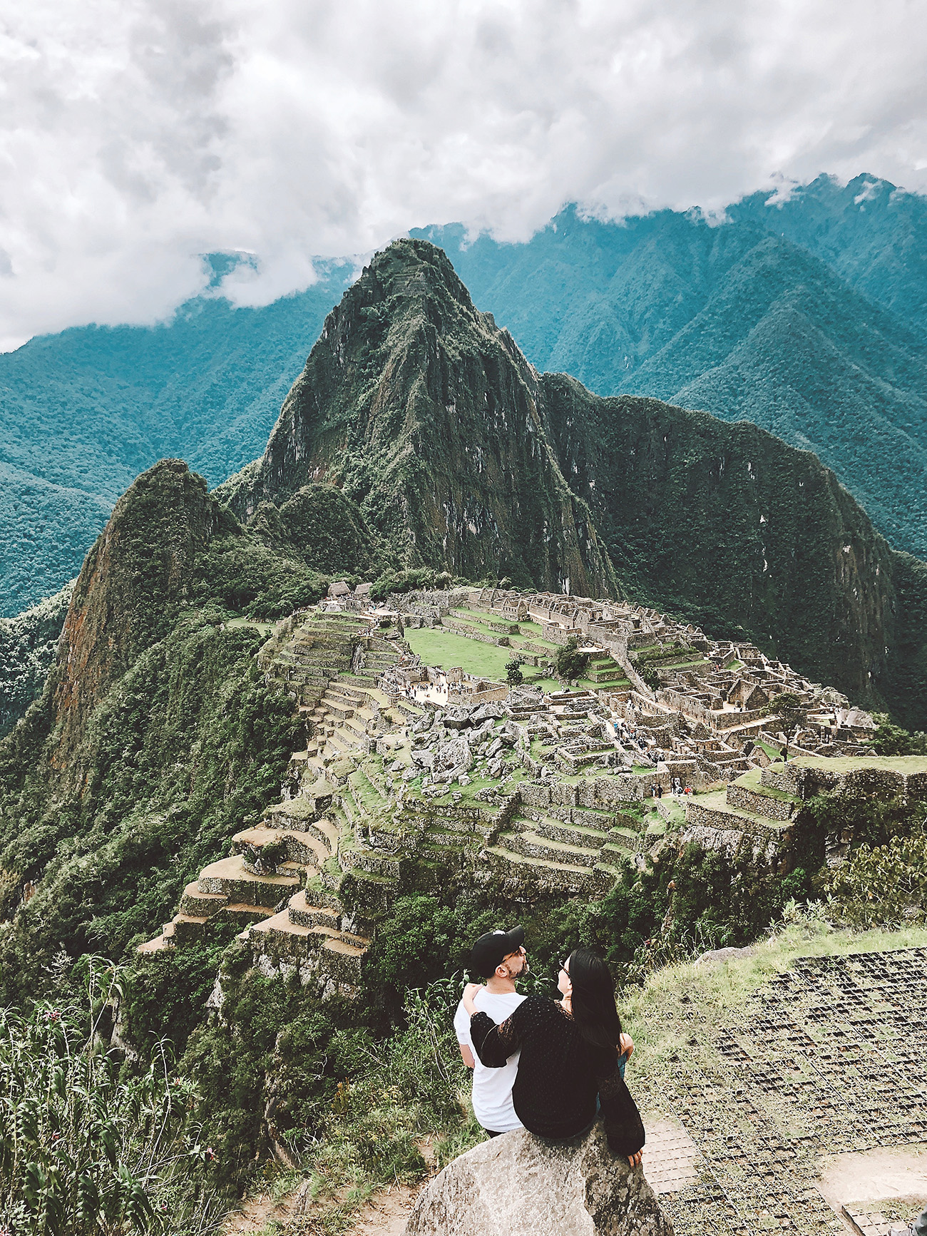 Couple in front of Machu Picchu