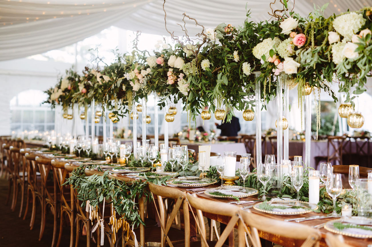 floral wedding tent
