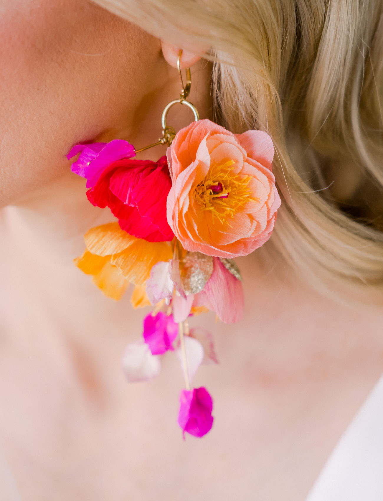 paper flower earrings