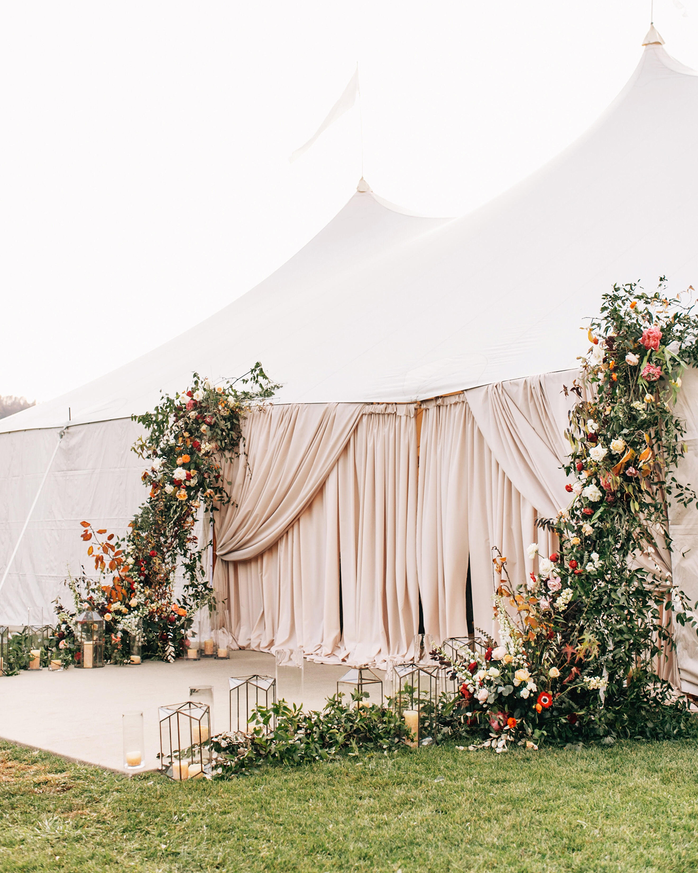 floral wedding tent entrance
