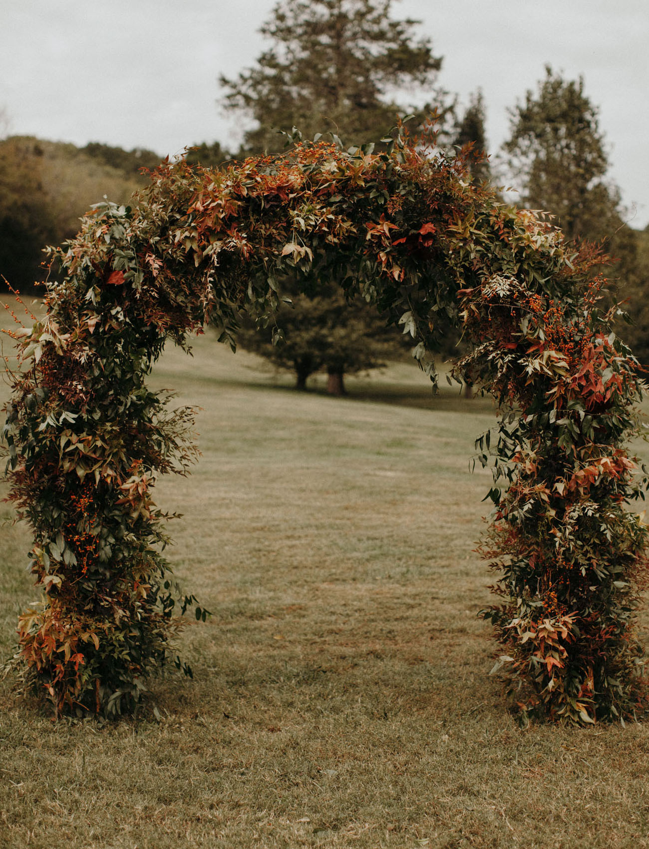 Fall flower arch
