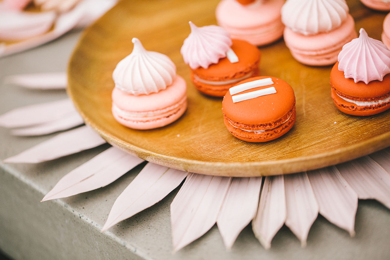 pink and red macarons