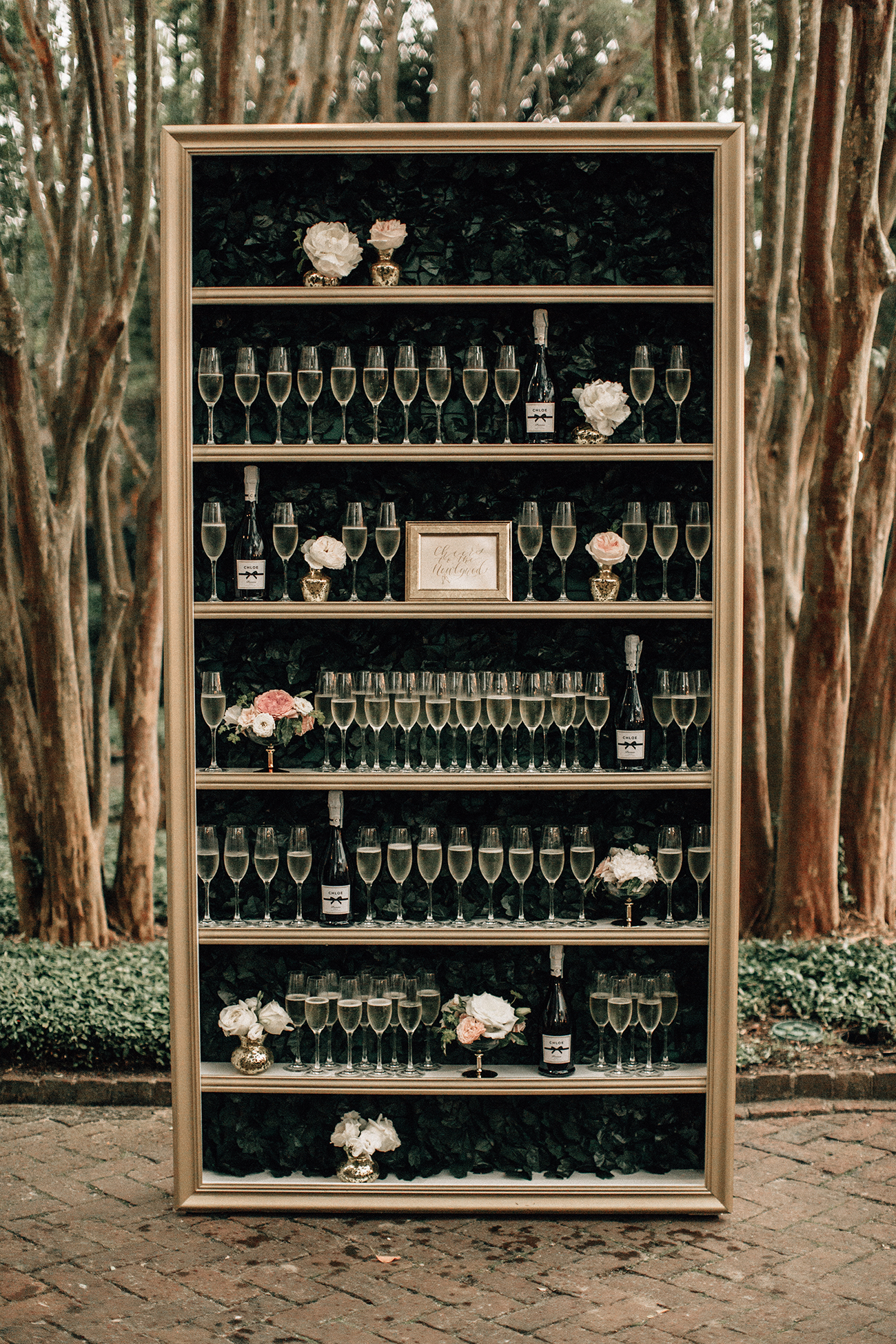 bookcase champagne display