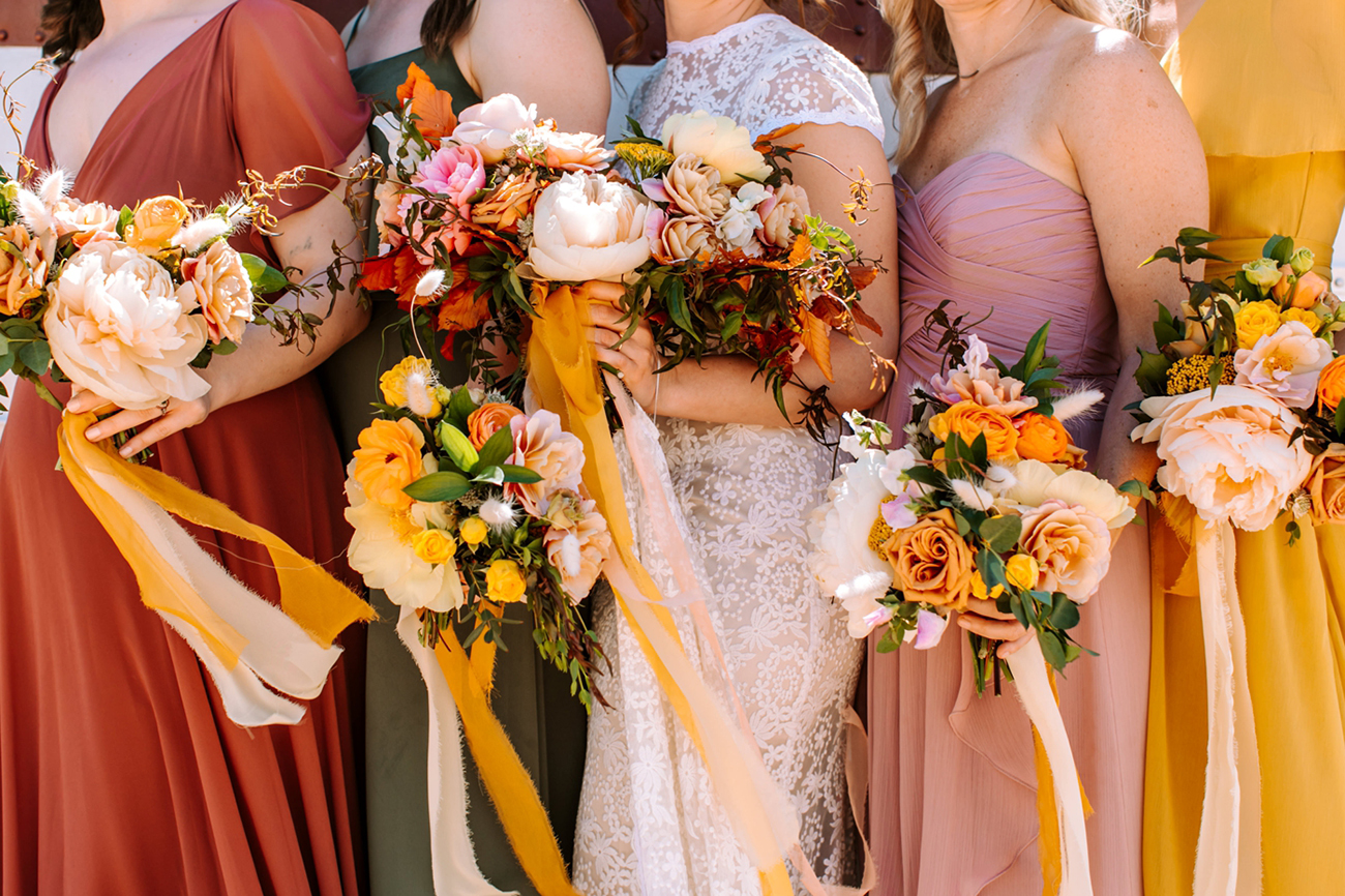 fall mismatched bridesmaids