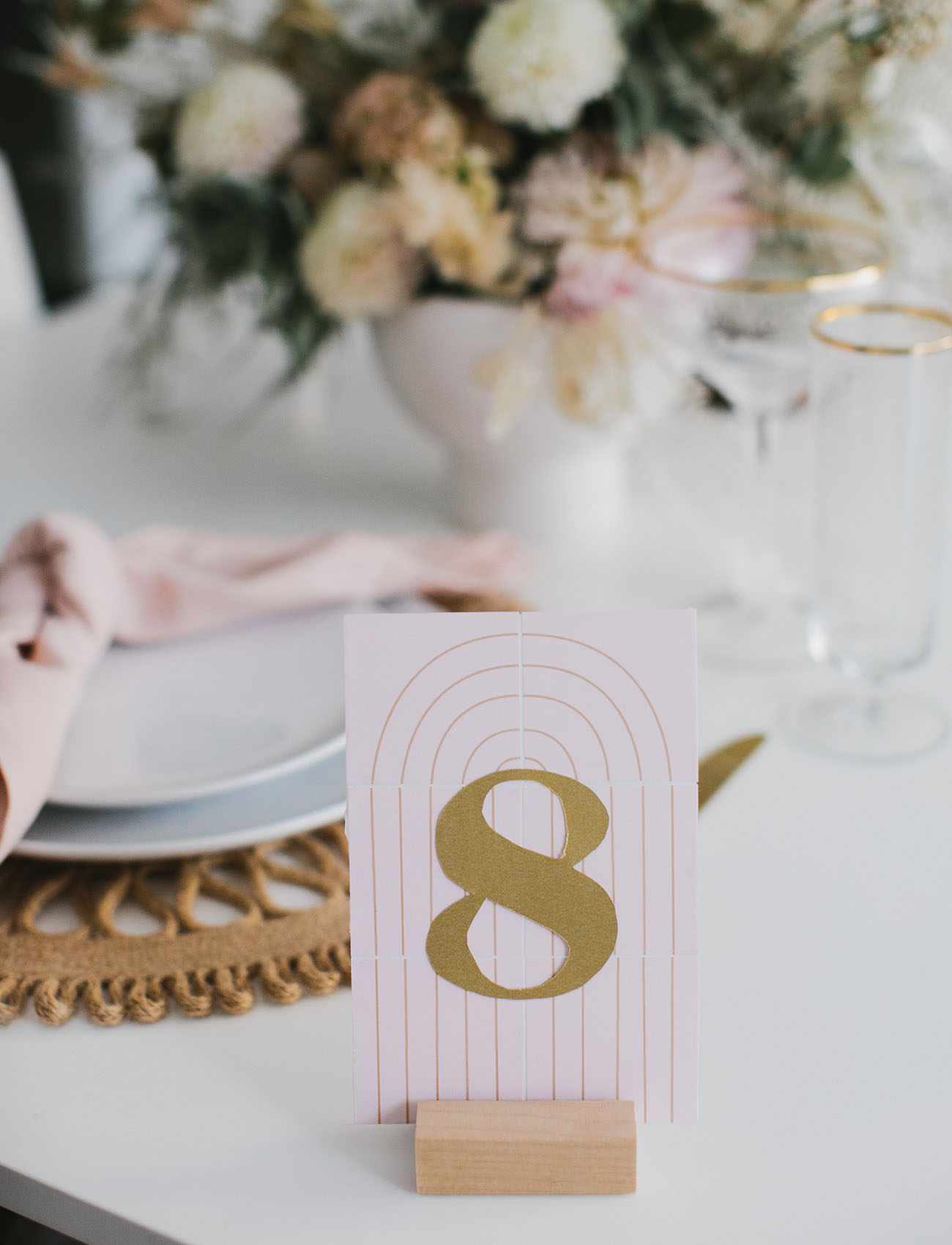 DIY Faux Tiled Table Number