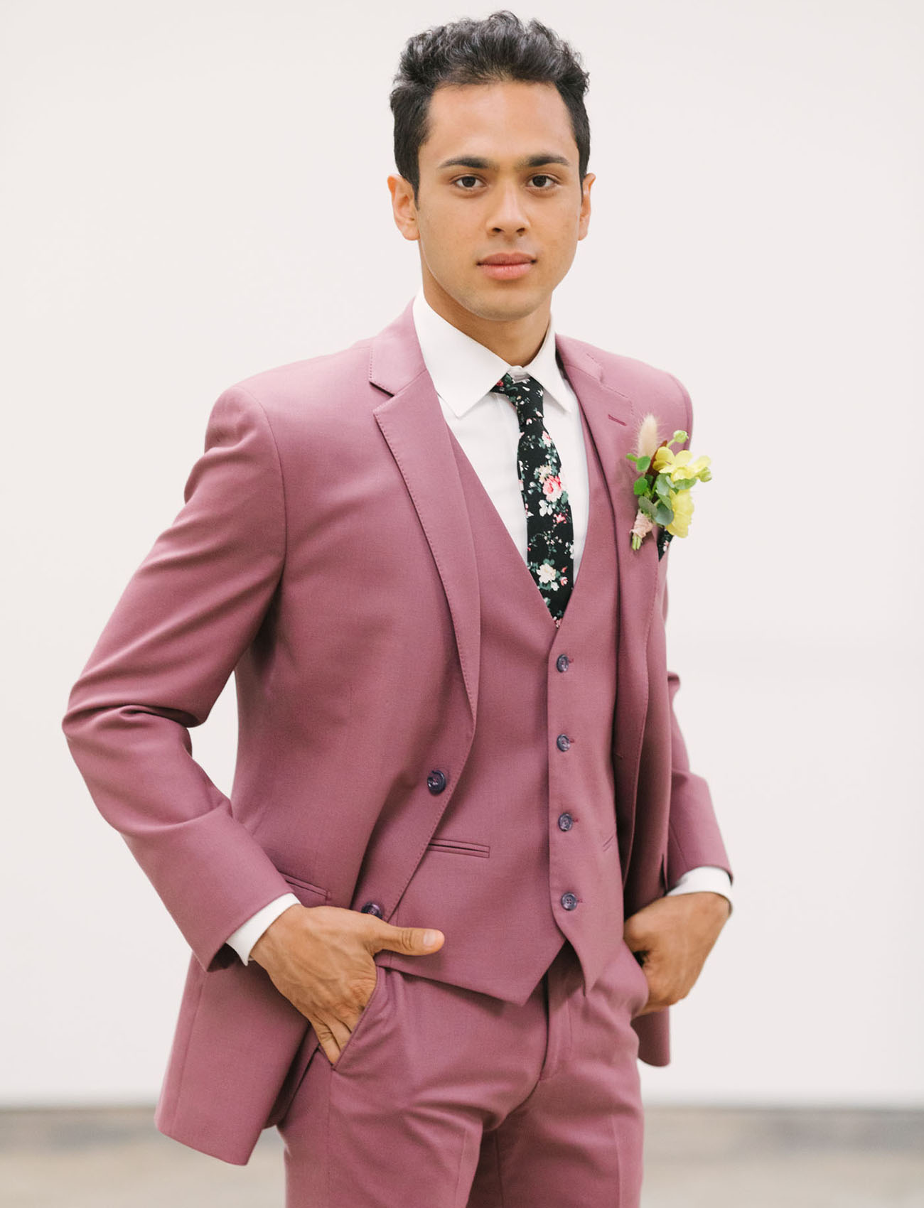 purple grooms suit