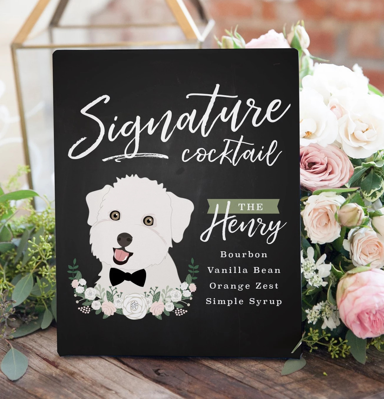 name your signature wedding cocktail after your dog!