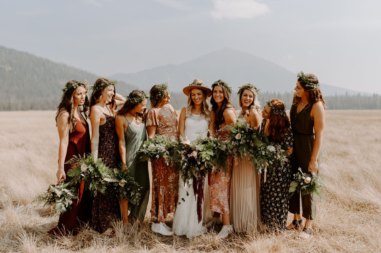 fall wedding color palette bridesmaids