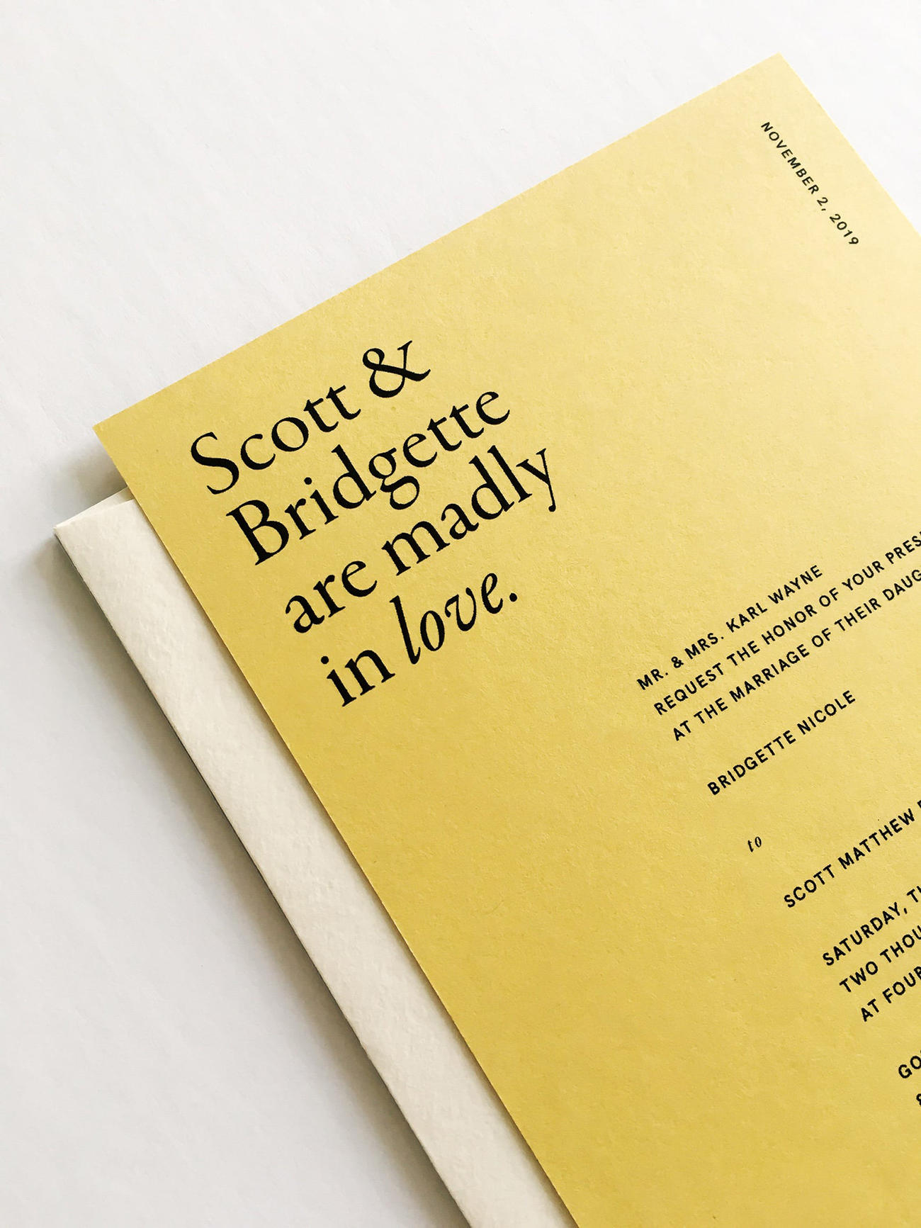 etsy bold type wedding invitation