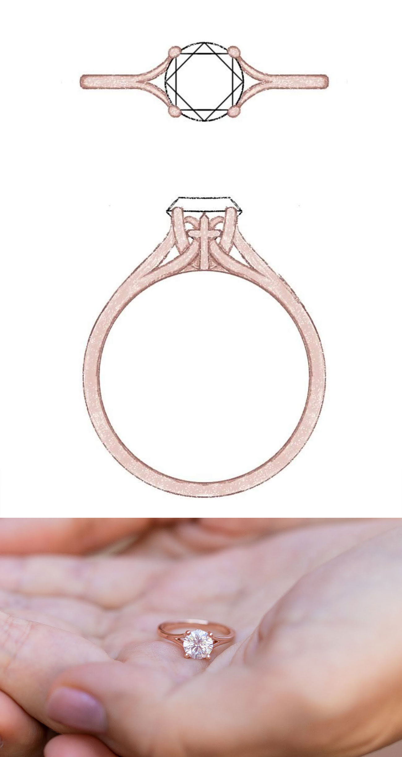 CustomMade engagement ring inspired by faith