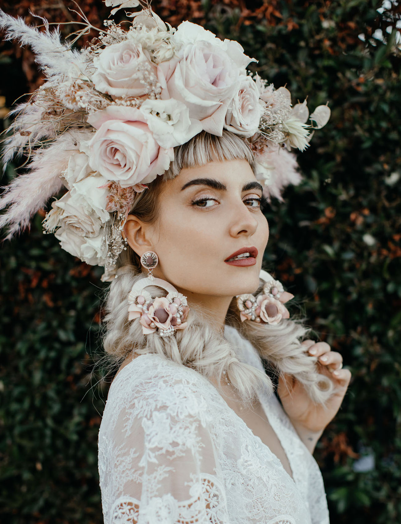 bridal floral hairpiece 