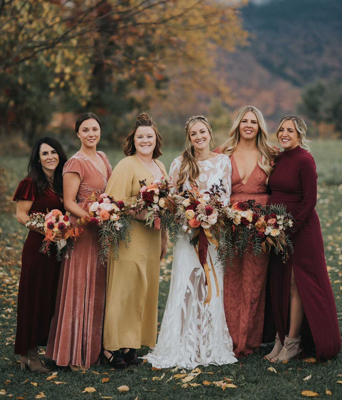 burgundy bridesmaids