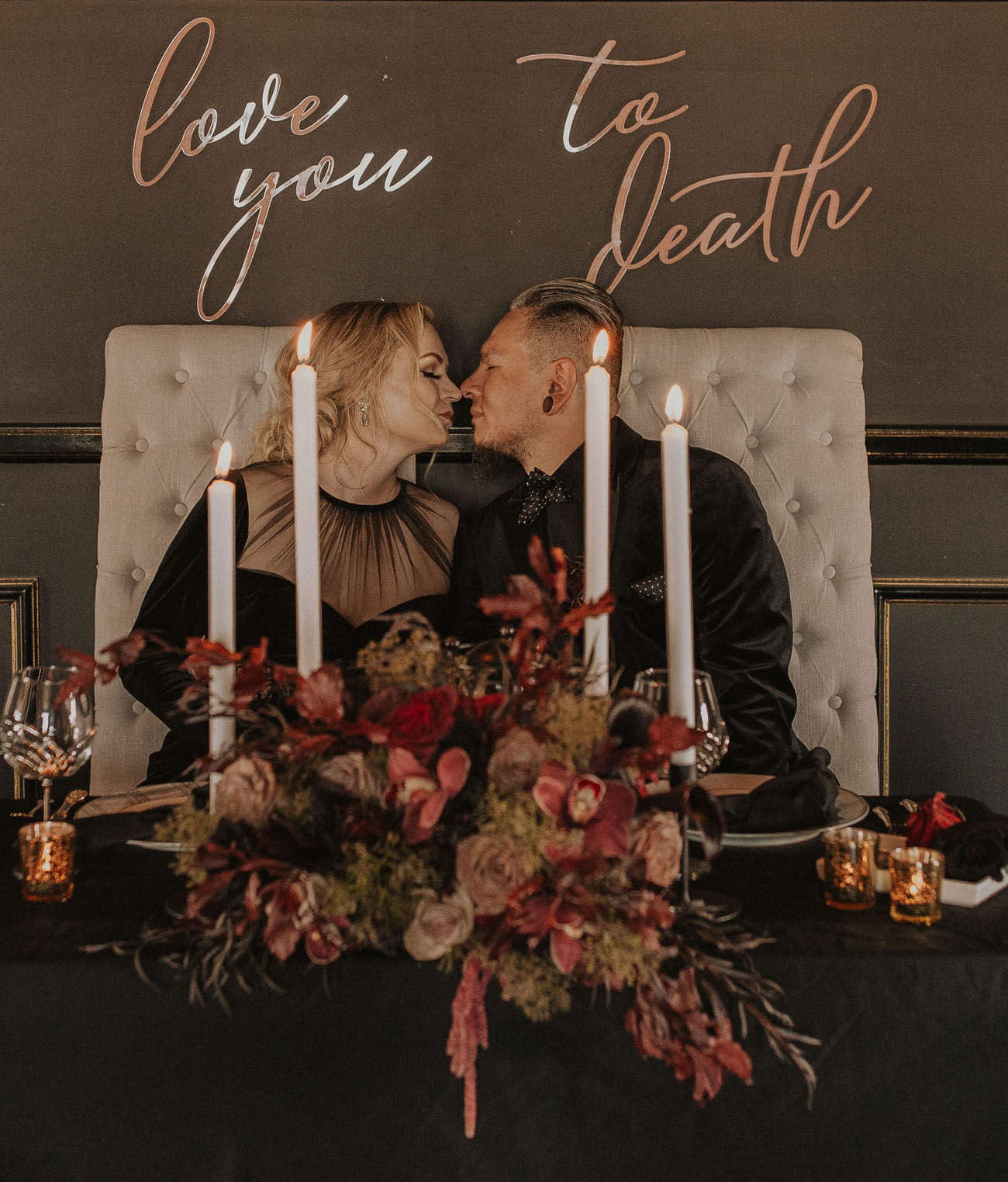 Love You To Death Wedding Sign for Halloween Wedding