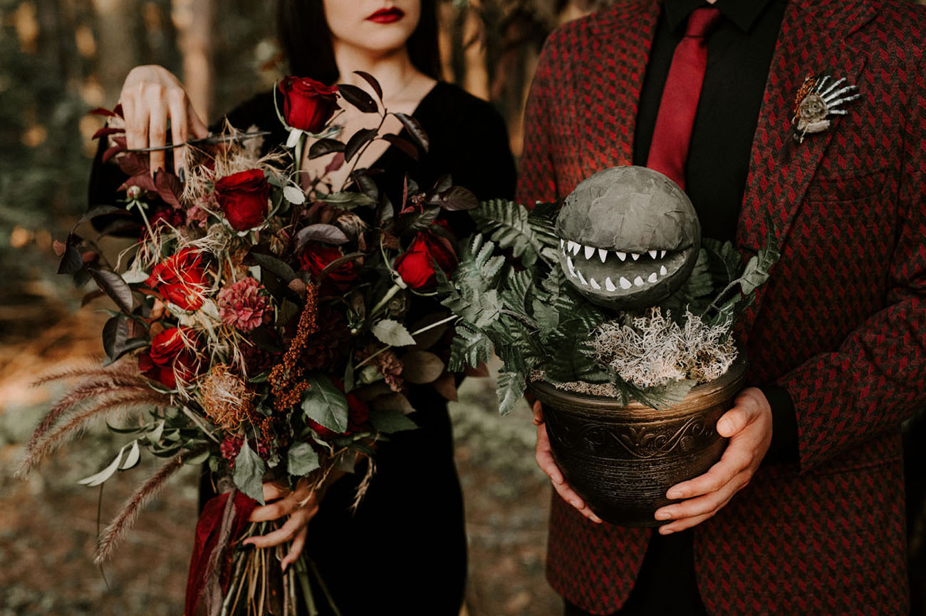 Halloween Morticia + Gomez Wedding Inspiration