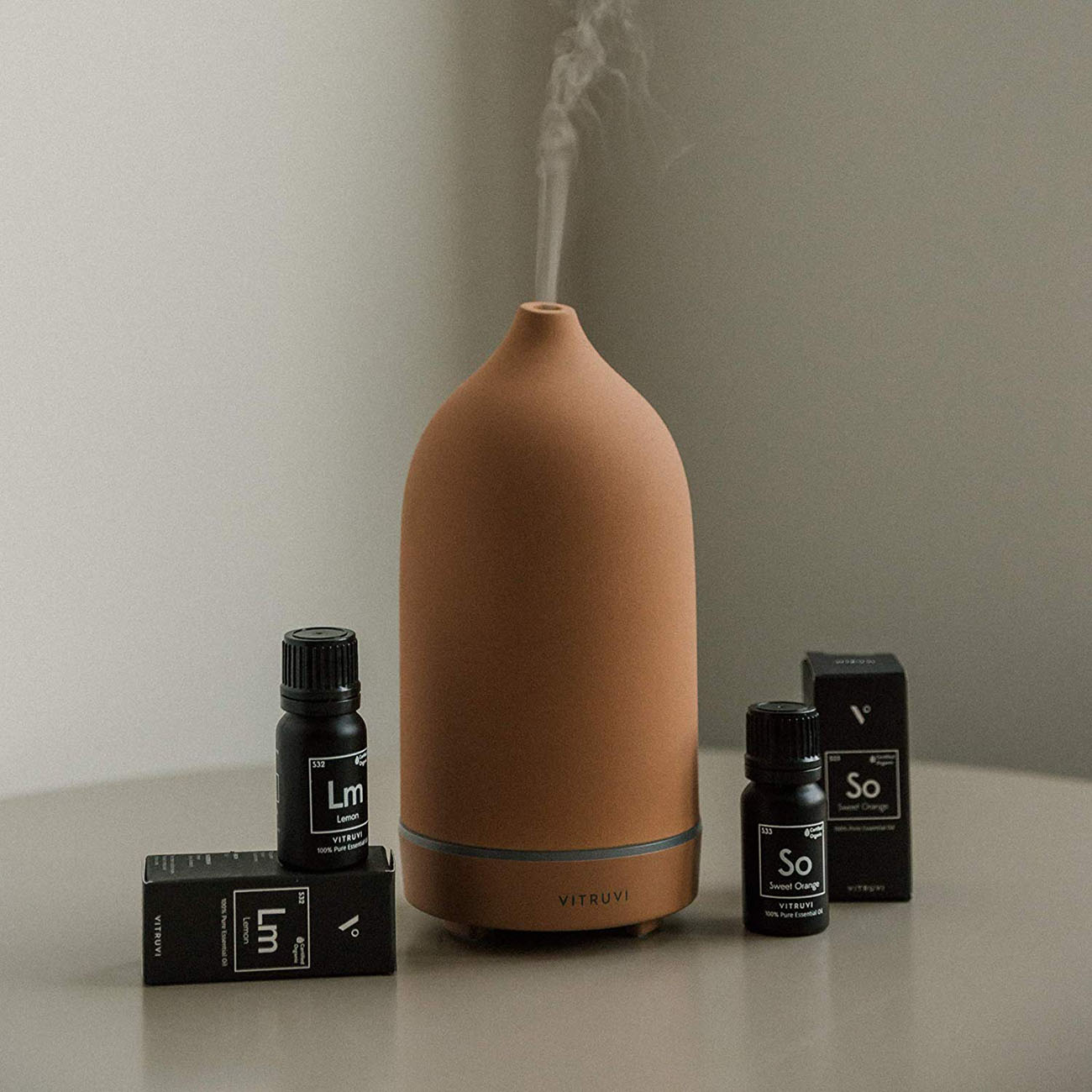 We love this stone terracotta diffuser for essential oils.