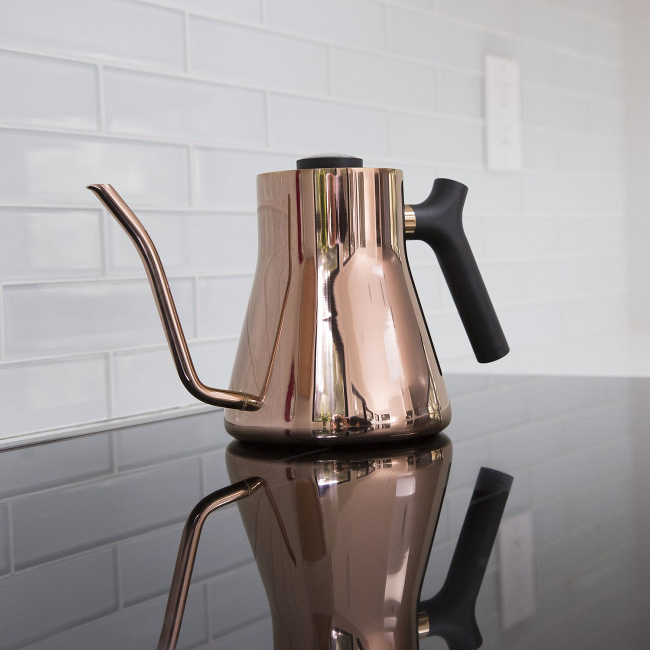 modern Stagg Pour-Over Kettle in copper