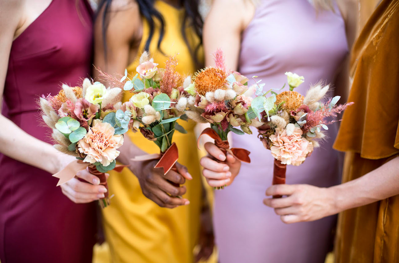 mini bridesmaids bouquets