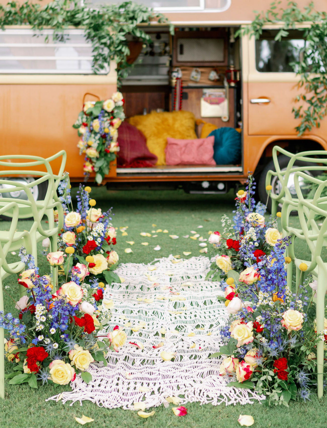 Colorful Retro Woodstock Wedding Inspiration