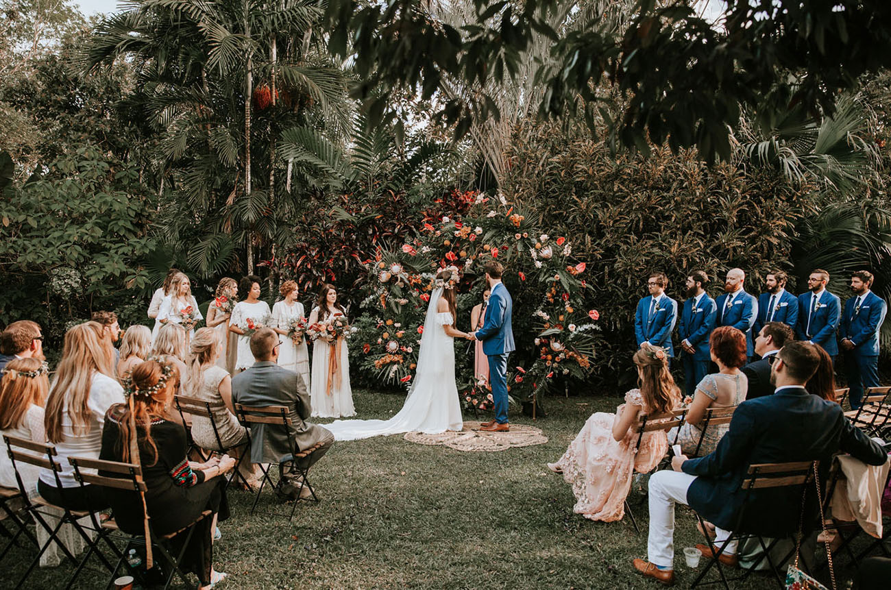 Bohemian Inspired Tropical Garden Wedding