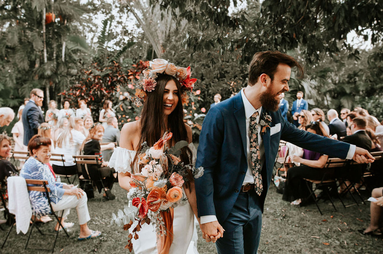 Bohemian Inspired Tropical Garden Wedding