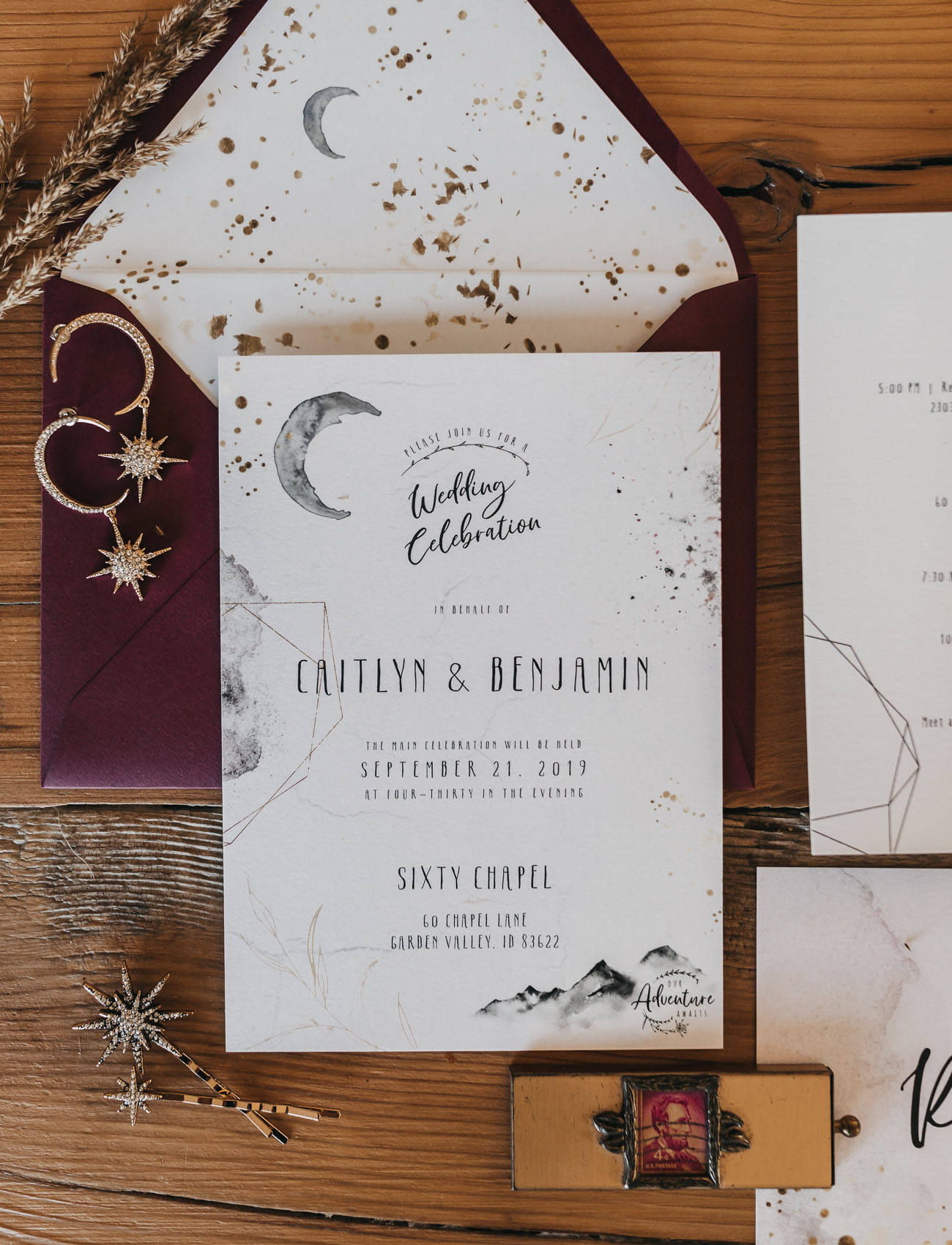 celestial wedding invitation