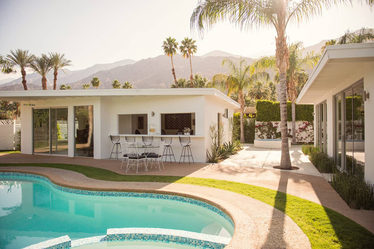 Palm Springs compound Airbnb for weddings