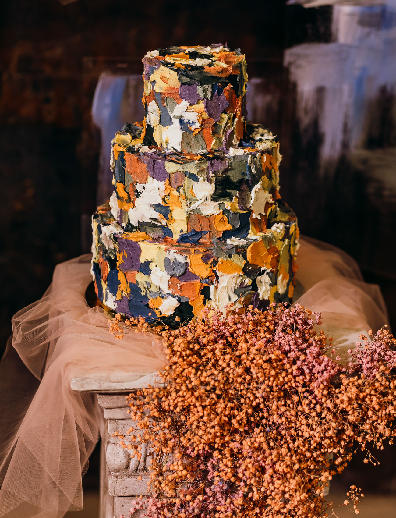 painterly wedding cake