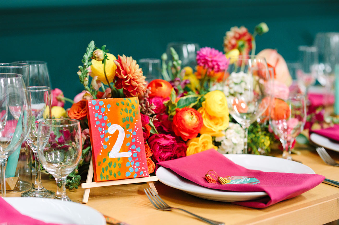 colorful table numbers