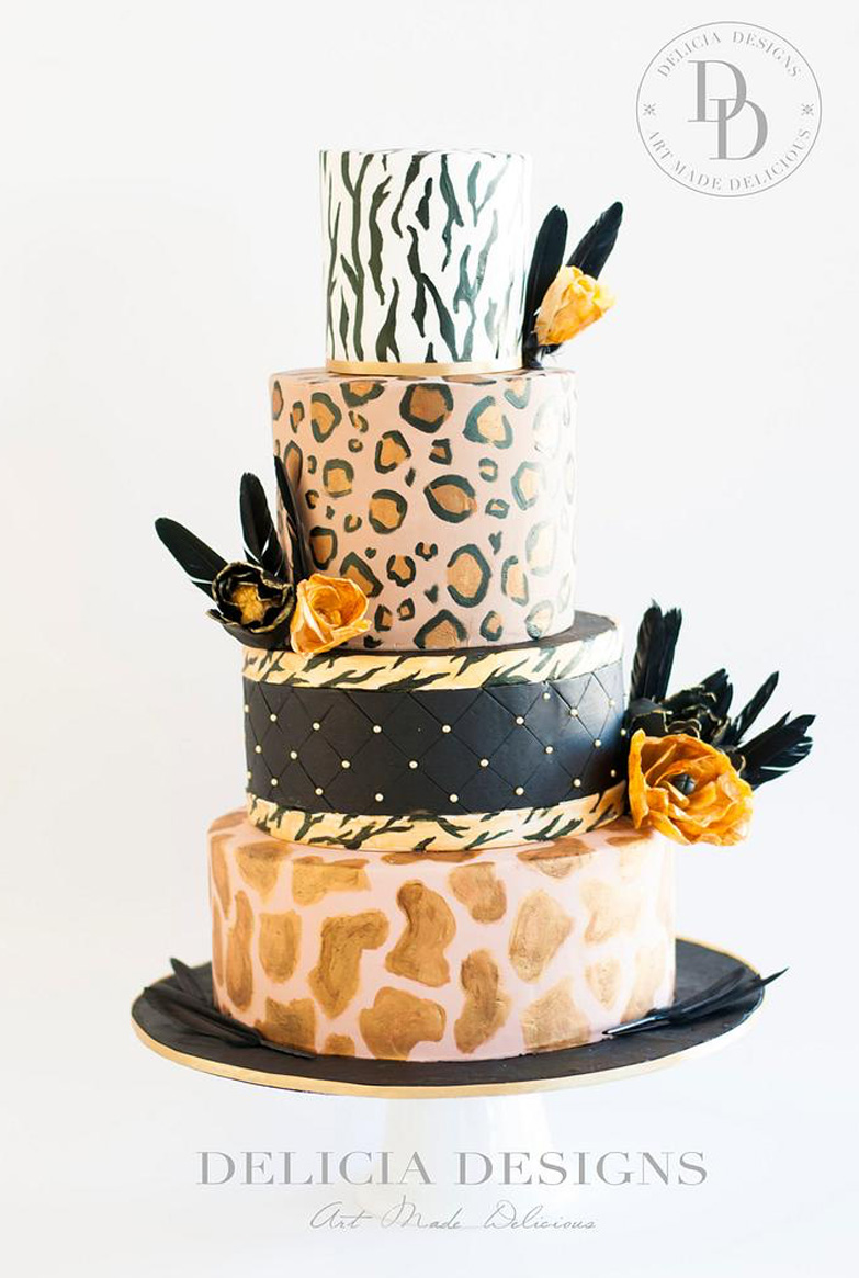 Leopard Print Wedding Cake